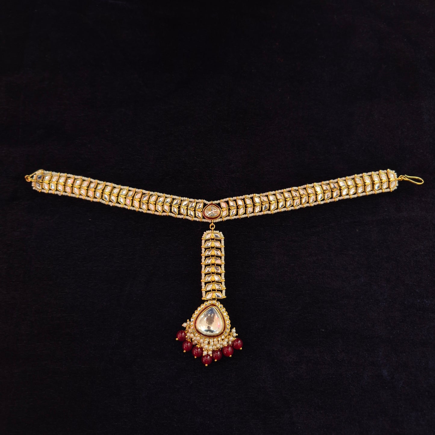 Kundan Sheeshpatti Red
