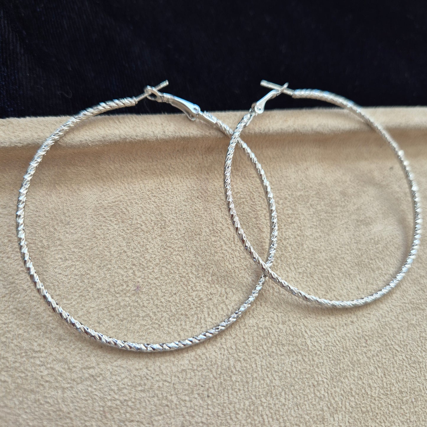 Textured Circular Hoops Medium