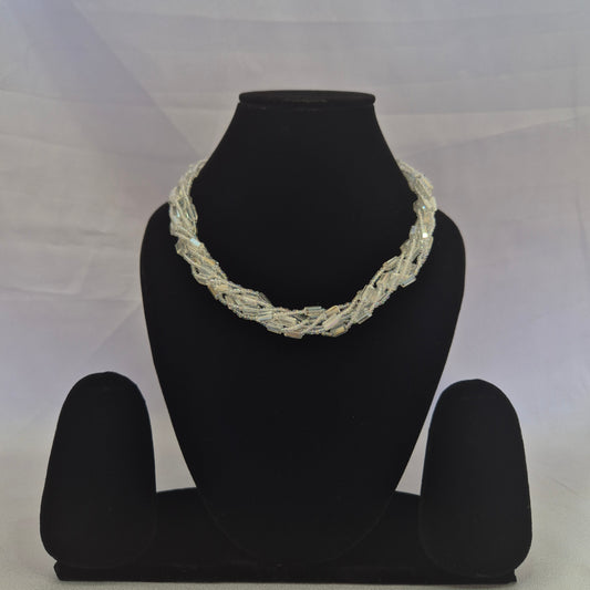 Multi Strand Braided Crystal Necklace