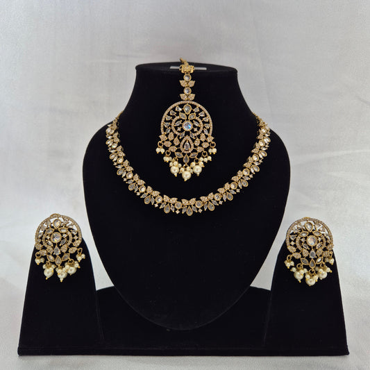 Jhanvi AD Necklace Set