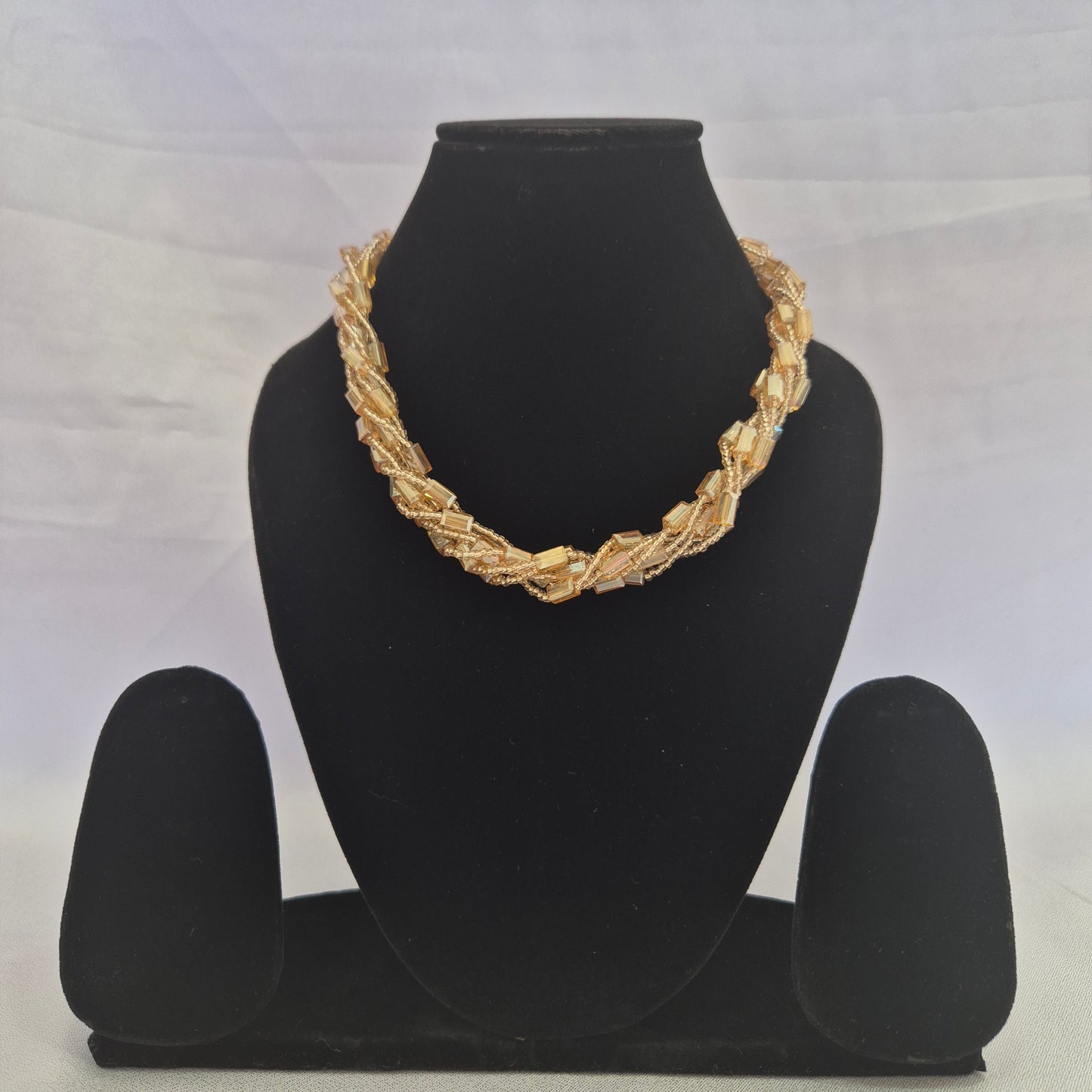 Multi Strand Braided Crystal Necklace
