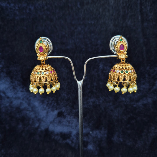 Swara Traditional Gold Jhumki
