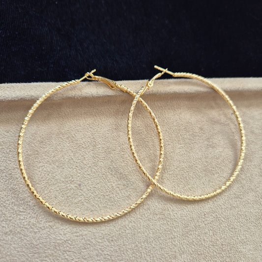 Textured Circular Hoops Medium