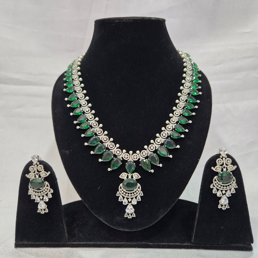 Dhriti Long AD Necklace Set
