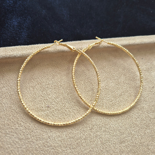 Textured Circular Hoops Medium